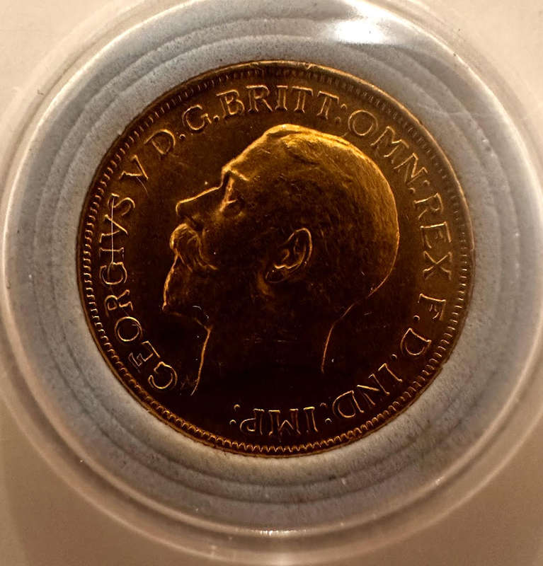 1918 Full Gold Sovereign  King George V  Rare Collectible Coin