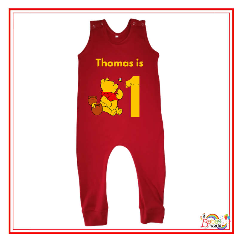 Winnie The Pooh Birthday Romper for Girls and Boys