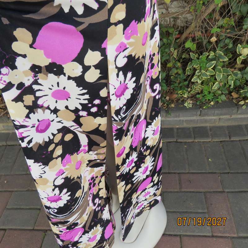 CARO long striking colourful poly-nylon size 36 dress, From Australia. Empire front