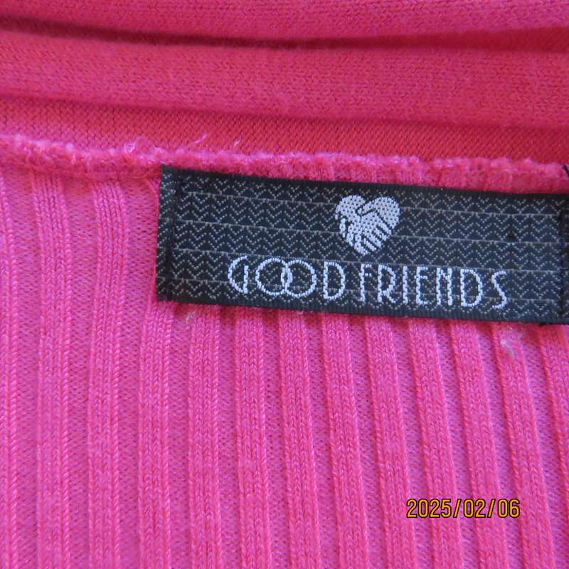 Fabulous magenta pink polycotton knit long open cardigan size 34. Pointed fronts. As new cond.