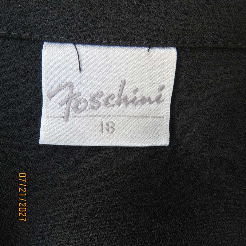 FOSHINI black special occasion long sleeve jacket with gold rose embroidery. Size 42.