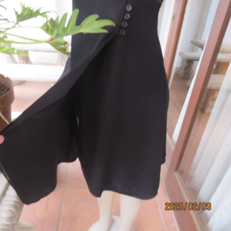 KELSO little black size 34 evening dress. Glamour bust area with straps. 2 Layer fold over bottom.