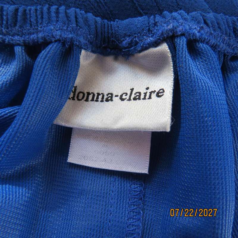 DONNA CLAIRE luxury fully lined maxi skirt size 44. Tucked seam decoration border. Royal blue