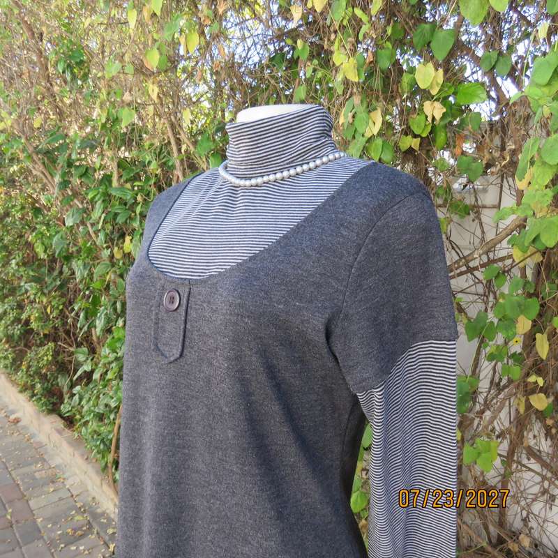 SPIRIT long grey stretch cotton long sleeve poloneck top size 36. From Ireland