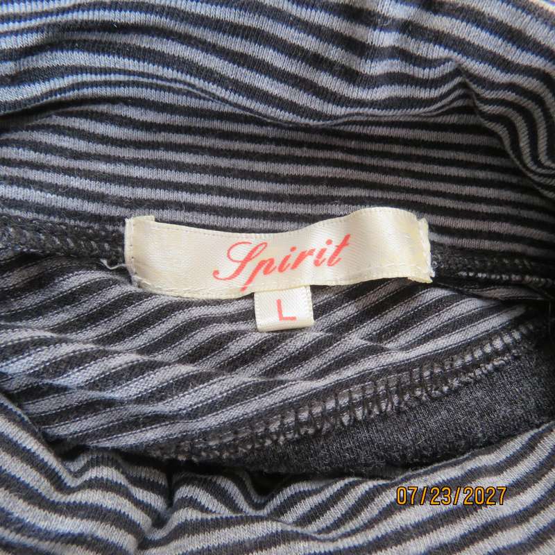 SPIRIT long grey stretch cotton long sleeve poloneck top size 36. From Ireland
