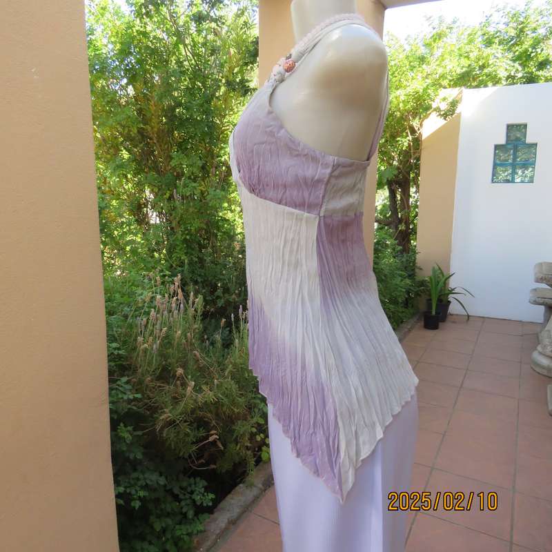INWEAR sexy cool sheer polyester top in soft shades of lilac. Permanent pleats. Size 60. As new.