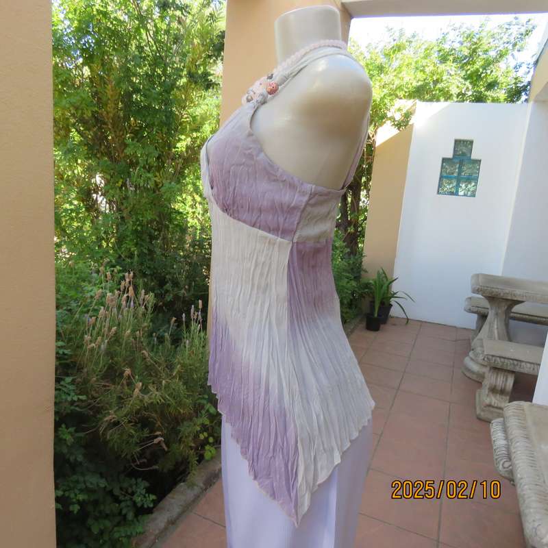 INWEAR sexy cool sheer polyester top in soft shades of lilac. Permanent pleats. Size 60. As new.