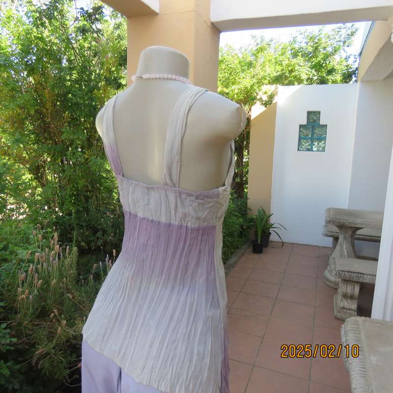 INWEAR sexy cool sheer polyester top in soft shades of lilac. Permanent pleats. Size 60. As new.
