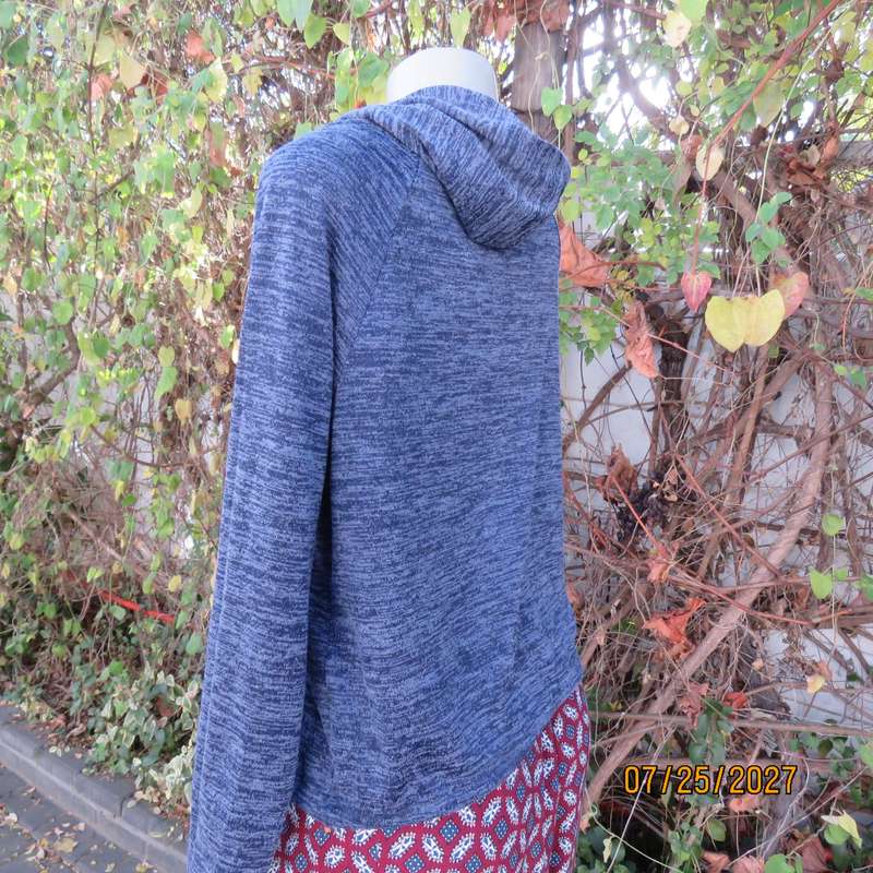 Blue mottled hooded polyester-rayon stretch sweatshirt with logo. B FIX size 38