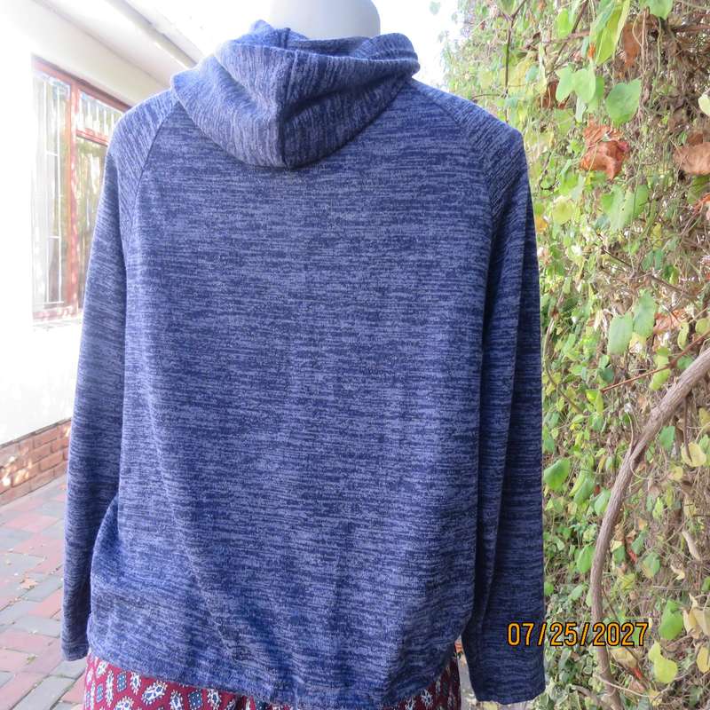 Blue mottled hooded polyester-rayon stretch sweatshirt with logo. B FIX size 38