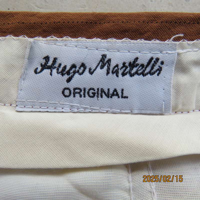 HUGO MARTELLI vintage rust colour men's pants with brown vertical stripes. Size 38. Still as new.