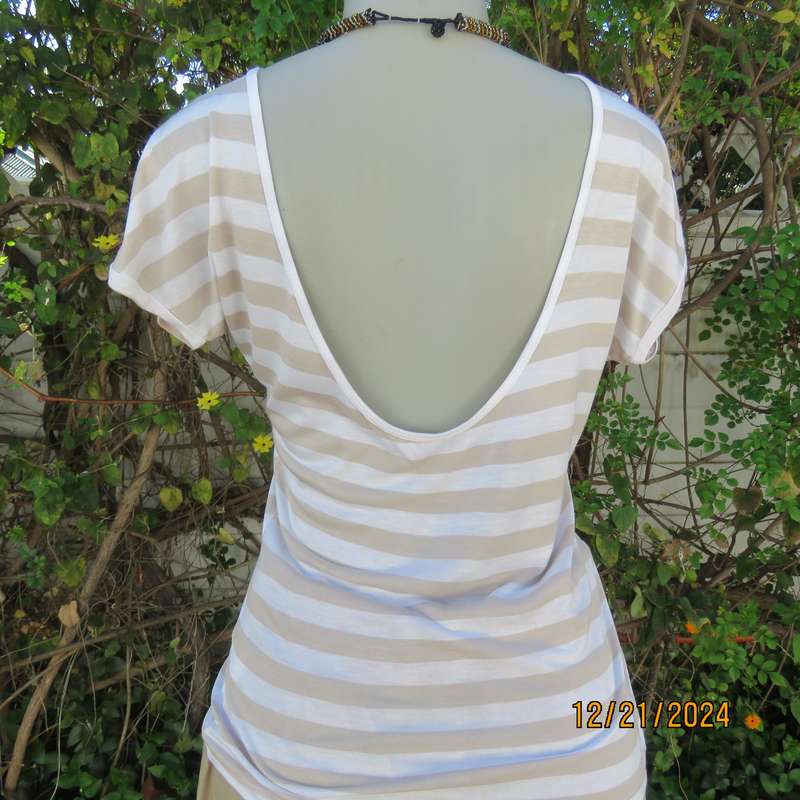 Best quality SASCH from Italy cool summer horizontal beige/white striped top.Size 37. As new.