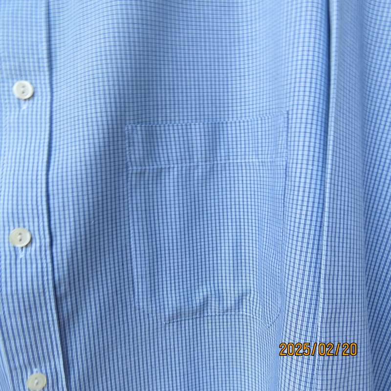 Handsome men's Size 3XL WOOLWORTHS long sleeve blue-white stripe shirt. Polycotton. Free tie