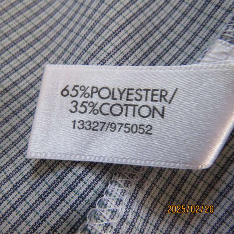 Handsome men's Size 3XL WOOLWORTHS long sleeve blue-white stripe shirt. Polycotton. Free tie