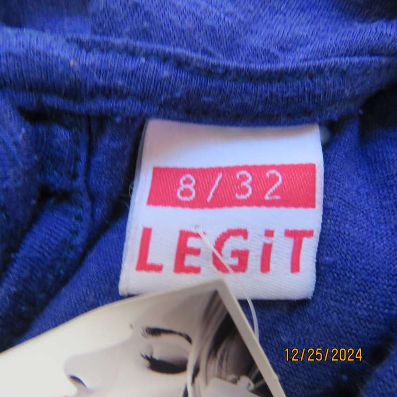 Sweet royal blue loose hanging top with high embellished collar.Size 34 by LEGIT.Opening at back.