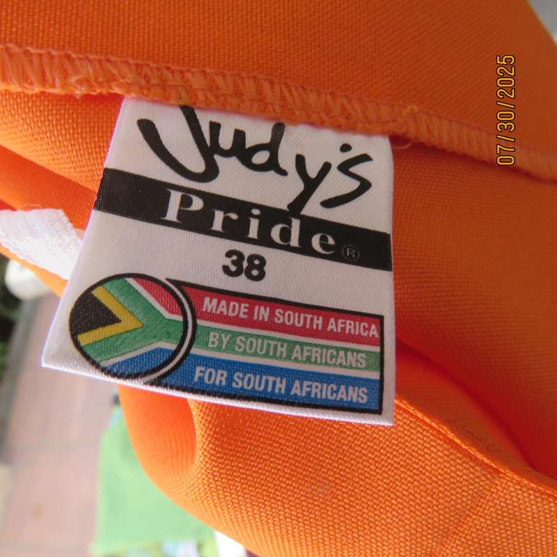 JUDY'S Pride orange bandless ankle length polyester skirt size 38