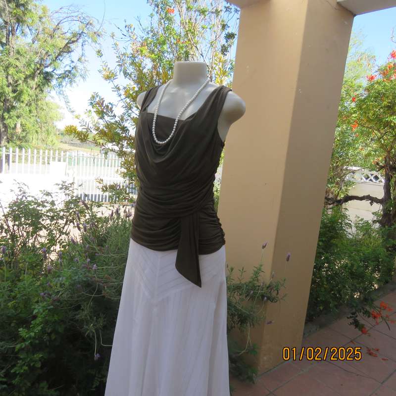The ultimate in style! Army green draped and gathered summer top. Size 38 by COAST Australia.As new