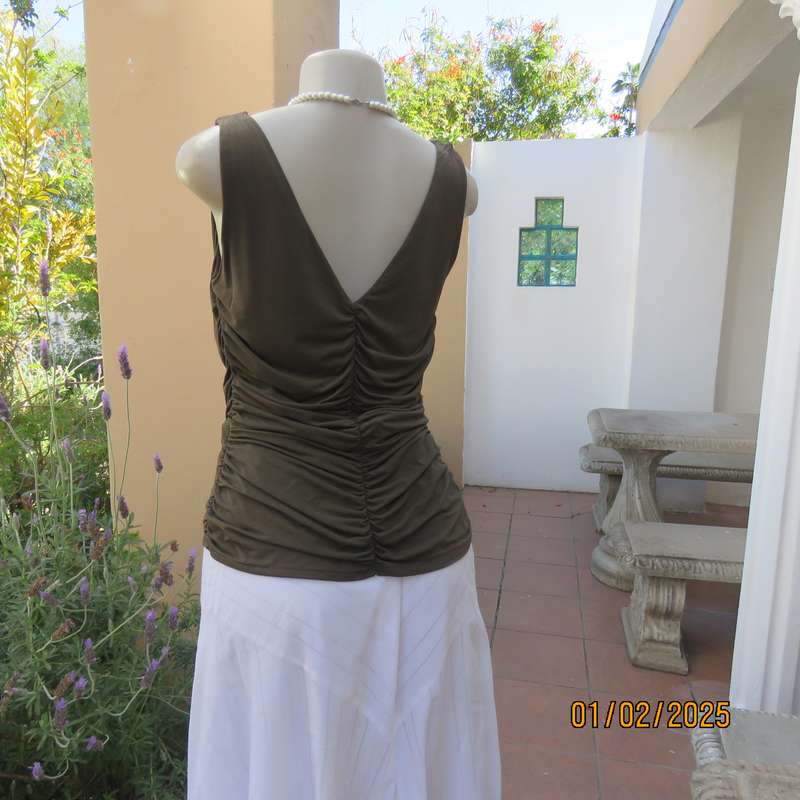 The ultimate in style! Army green draped and gathered summer top. Size 38 by COAST Australia.As new