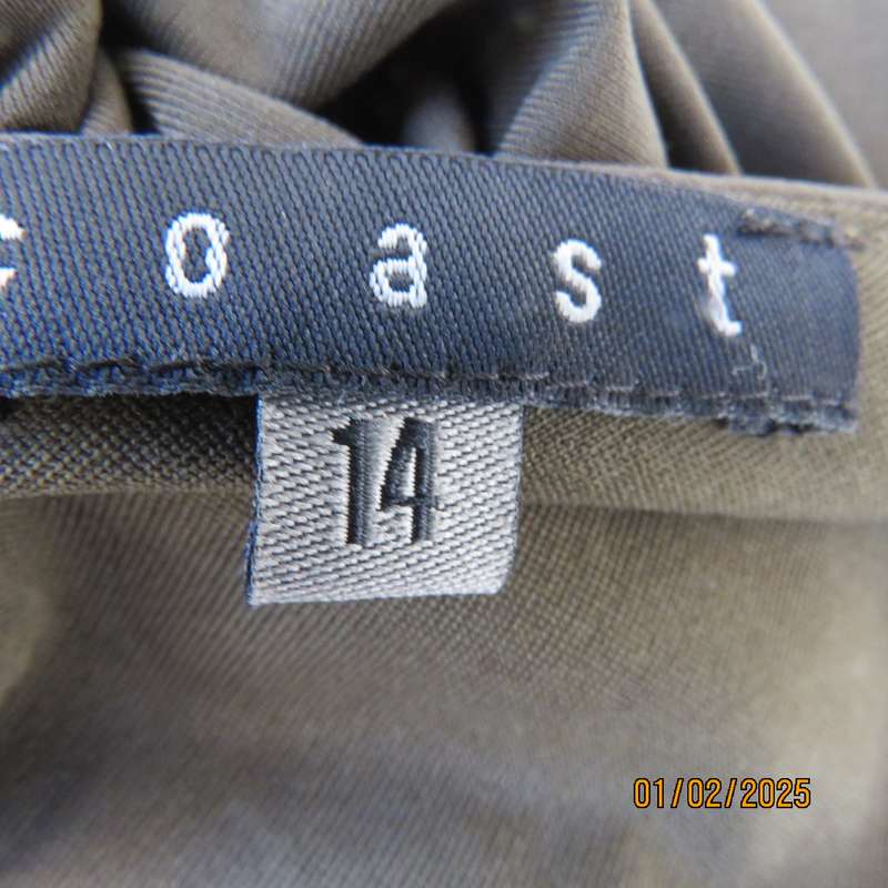 The ultimate in style! Army green draped and gathered summer top. Size 38 by COAST Australia.As new