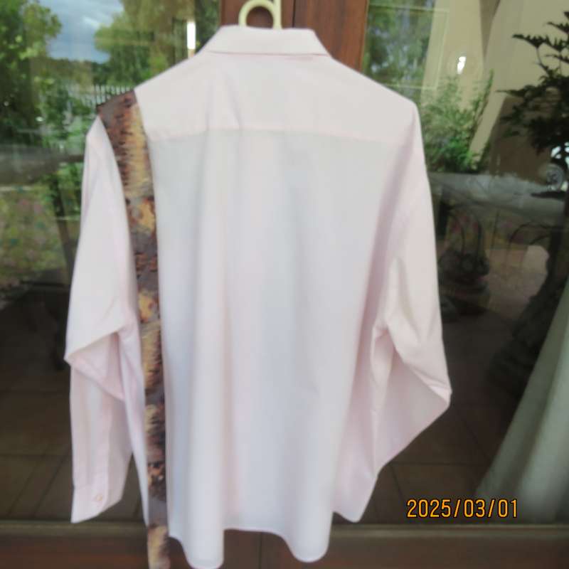 Handsome men's long sleeve polycotton rose pink shirt. Free matching tie. Size XXL by WOOLWORTHS.