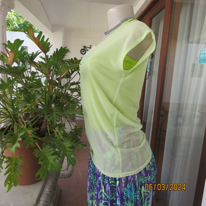 Sheer poly-nylon applegreen sheer top with darker green cami. Size 34