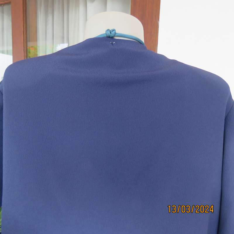 BER-WILHELM navy textured polyester short sleeve open hanging top-jacket size 40
