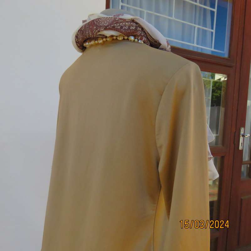 MENGSI gold colour stretch lycra long sleeve slip over top size 36. As new condition.