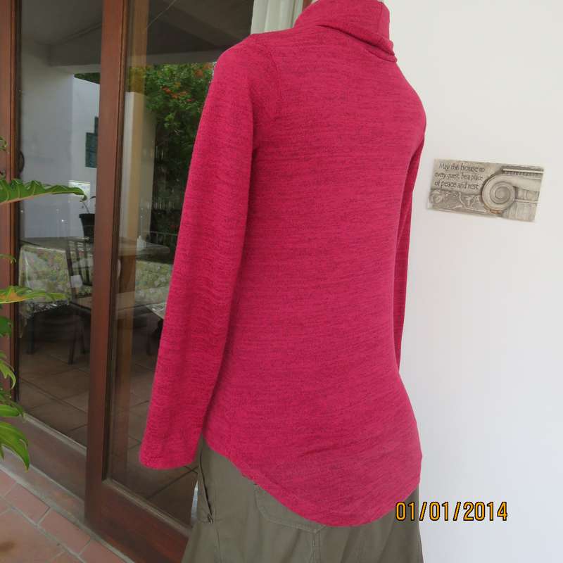 FRIENDS Inc dark magenta pink stretch polyester long sleeve poloneck top size 30.