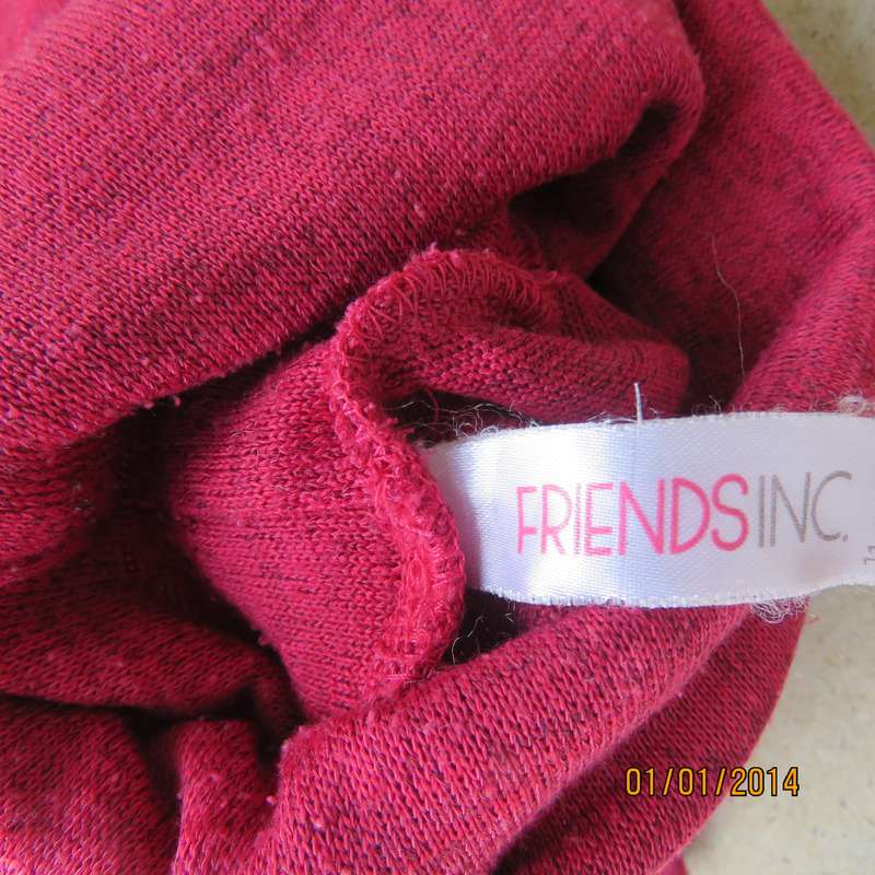 FRIENDS Inc dark magenta pink stretch polyester long sleeve poloneck top size 30.