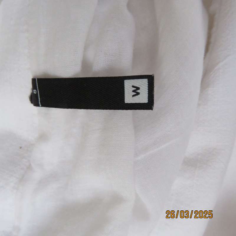 WOOLWORTHS high low pointed thin cotton white gored 2 layer skirt size 32.