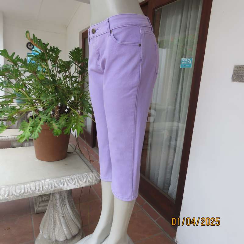 AUDACITY lilac capri pants in polycotton stretch size 36. As new