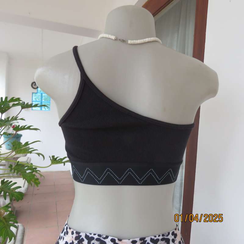 REEBOK black stretch sport top size 30-32. One shoulder strap. As new