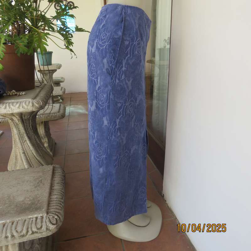 Boutique made steel blue 2 piece ankle length skirt and cloak size 36.