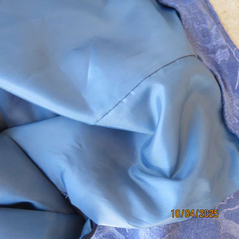 Boutique made steel blue 2 piece ankle length skirt and cloak size 36.