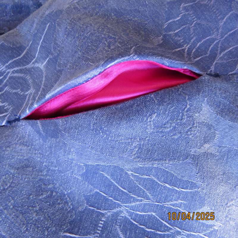 Boutique made steel blue 2 piece ankle length skirt and cloak size 36.
