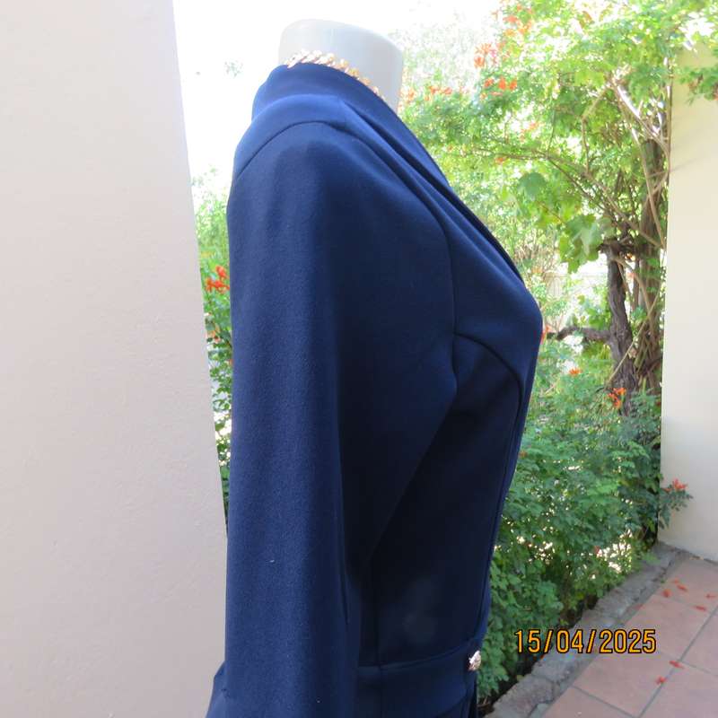 SISSY BOY smart navy jumpsuit in stretch polyester. Size 36. Zip at back. AS new