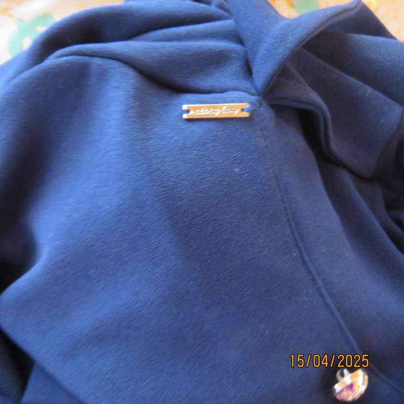 SISSY BOY smart navy jumpsuit in stretch polyester. Size 36. Zip at back. AS new