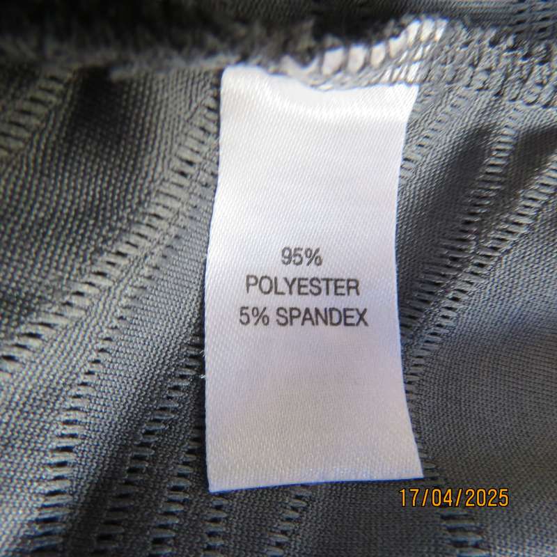 FASHION EXPRESS size 42 slip over steel grey horizontal textured polyester stretch top.