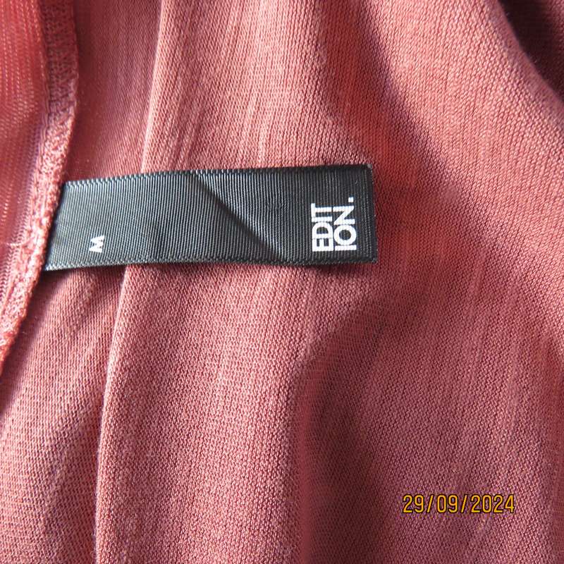 EDITION vest in dark mottled peach colour. Size 38.V neck and armholes with sheer edging.As new