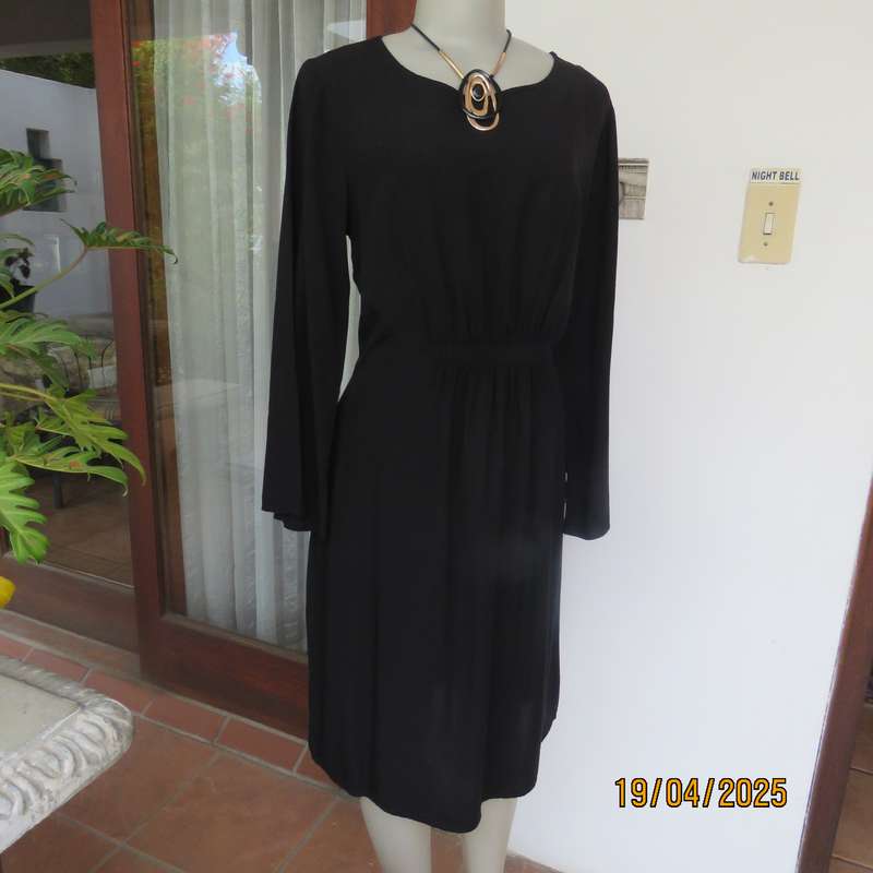 RAGE black long sleeve slip over 100% viscose dress. Size 38
