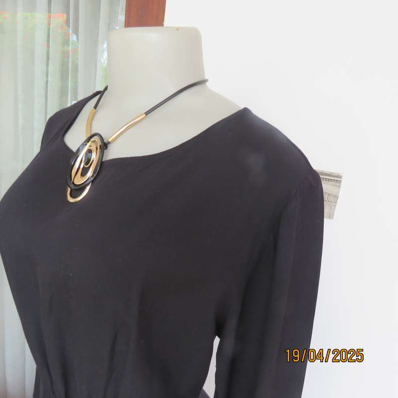 RAGE black long sleeve slip over 100% viscose dress. Size 38