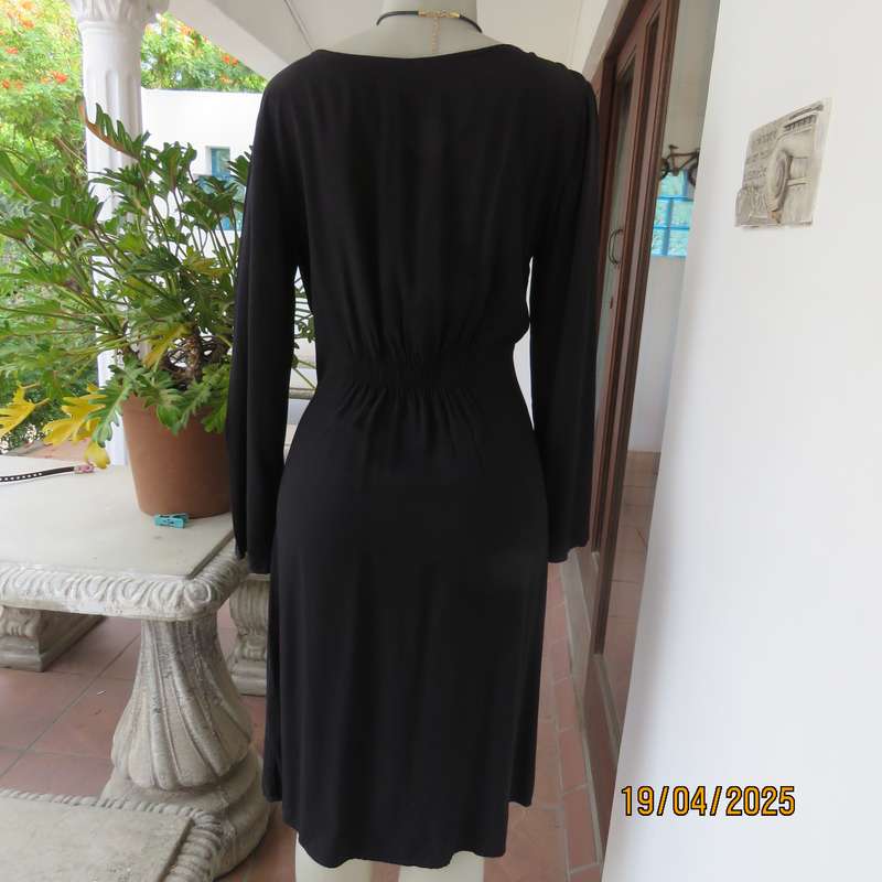 RAGE black long sleeve slip over 100% viscose dress. Size 38