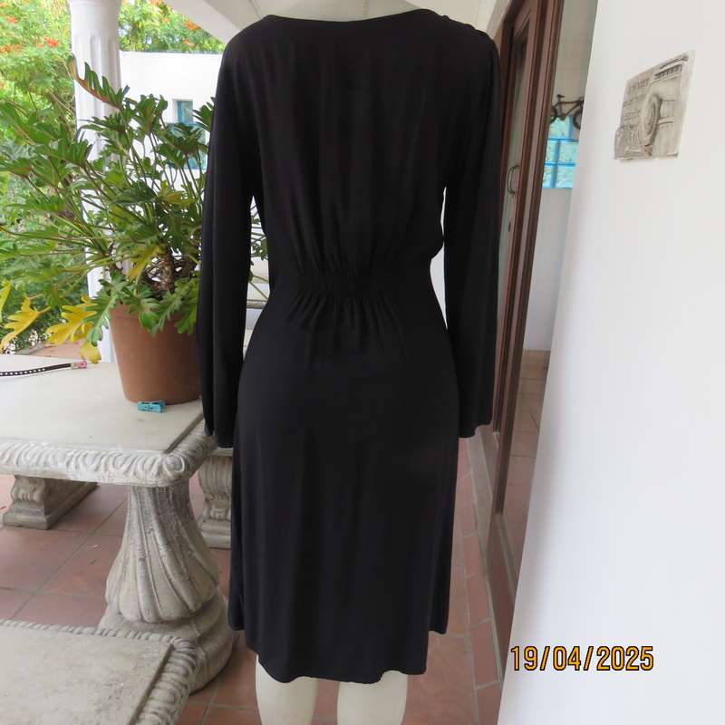 RAGE black long sleeve slip over 100% viscose dress. Size 38