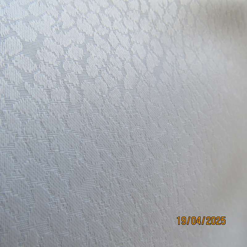MERIEN HALL light cream patterned polyester long sleeve top. Size 3/8.
