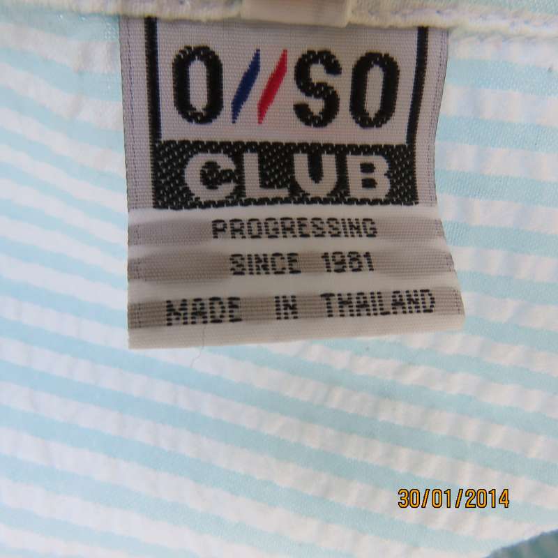 Cool bubble cotton button down luxury embroidered top in white-aqua stripes.Size 40. As new cond.