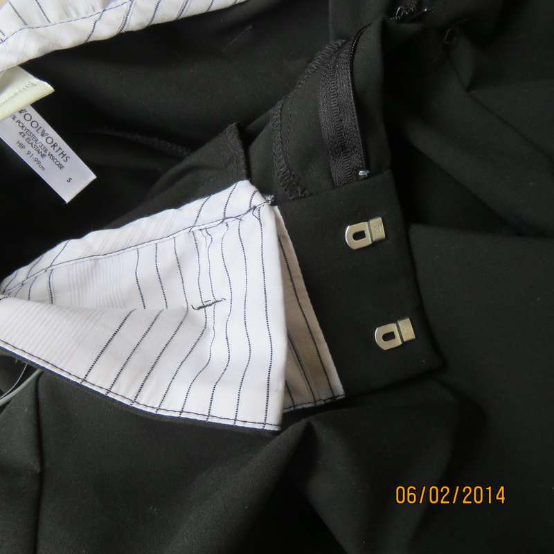 Top of the line black high waisted WOOLWORTHS poly-viscose strech black pants.Size 34+.As new cond