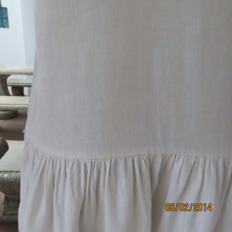 Typical 80's boutique made boutique made dropped waist appliqued dress .Natural colour.Size 36
