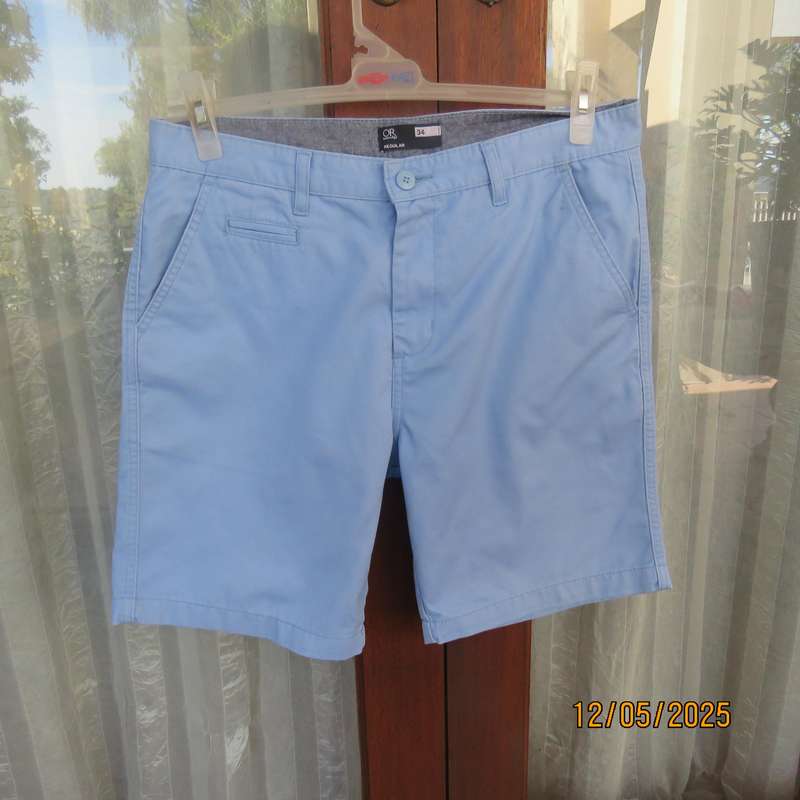 OR skyblue regular style men's shorts size 34. Pockets back and sides. As new