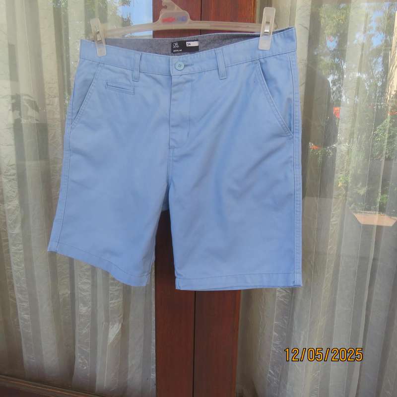 OR skyblue regular style men's shorts size 34. Pockets back and sides. As new