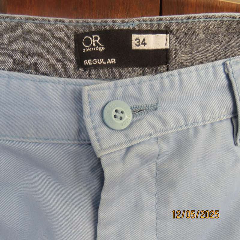 OR skyblue regular style men's shorts size 34. Pockets back and sides. As new